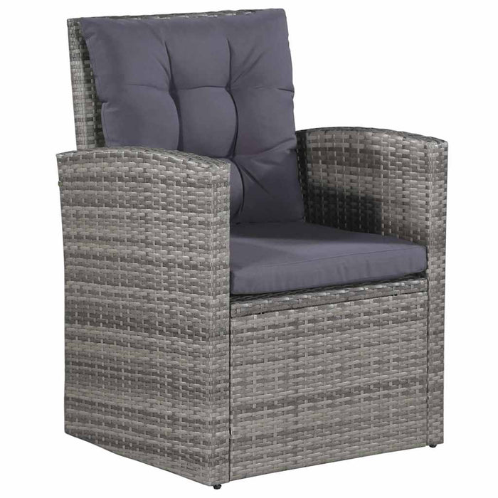 Set mobilier de grădină cu perne, 6 piese, gri, poliratan WALTI