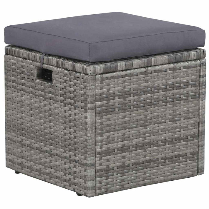 Set mobilier de grădină cu perne, 6 piese, gri, poliratan WALTI