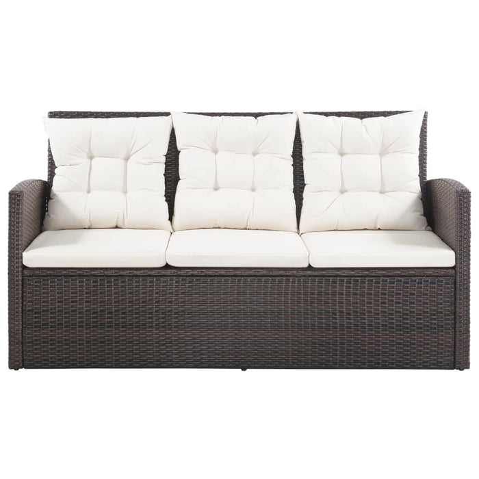 Set mobilier de grădină cu perne, 5 piese, maro, poliratan WALTI