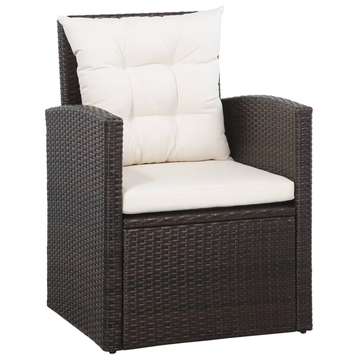 Set mobilier de grădină cu perne, 5 piese, maro, poliratan WALTI