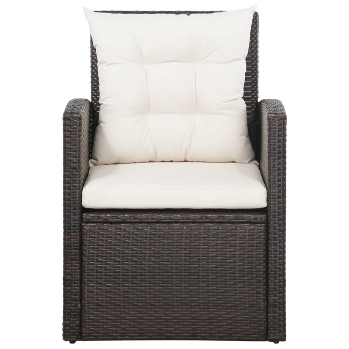 Set mobilier de grădină cu perne, 5 piese, maro, poliratan WALTI