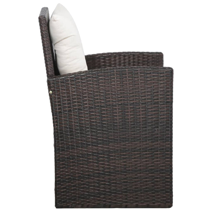 Set mobilier de grădină cu perne, 5 piese, maro, poliratan WALTI