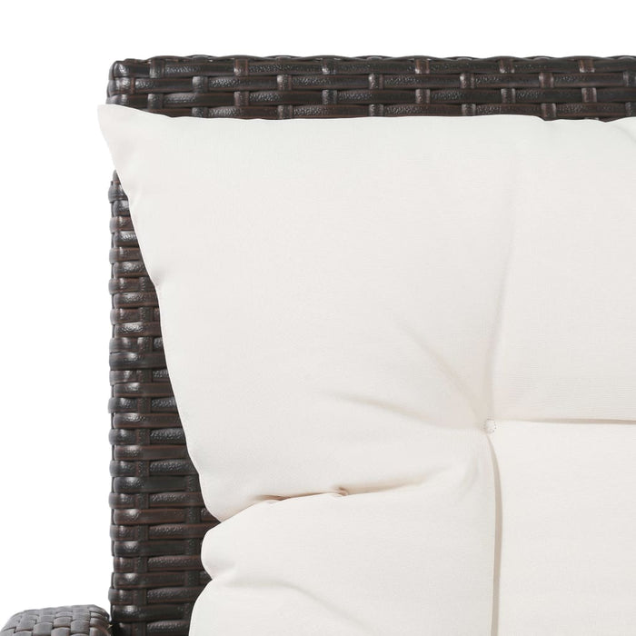 Set mobilier de grădină cu perne, 5 piese, maro, poliratan WALTI
