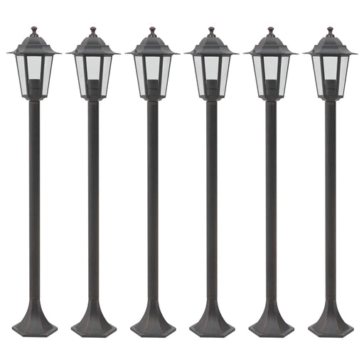 Stâlp iluminare grădină, 6 buc., bronz, 110 cm, aluminiu, E27 - WALTI WALTI