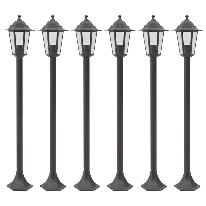 Stâlp iluminare grădină, 6 buc., bronz, 110 cm, aluminiu, E27 - WALTI WALTI