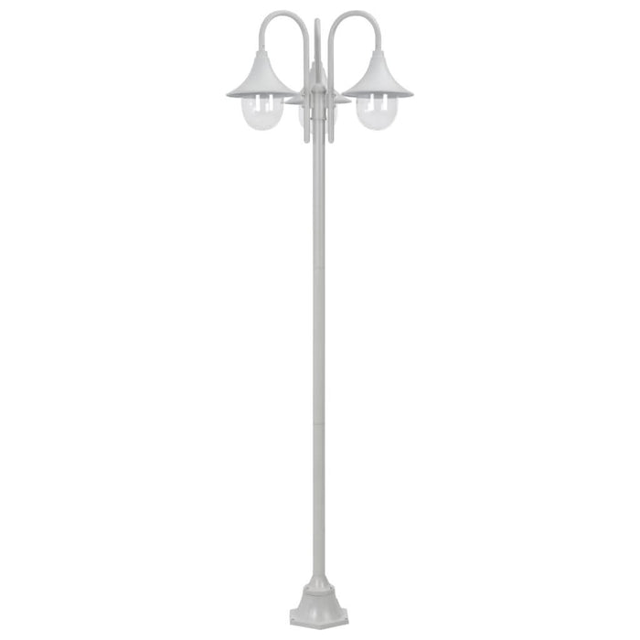 Stâlp iluminare grădină, E27, 220 cm, aluminiu, 3 lămpi, alb - WALTI WALTI