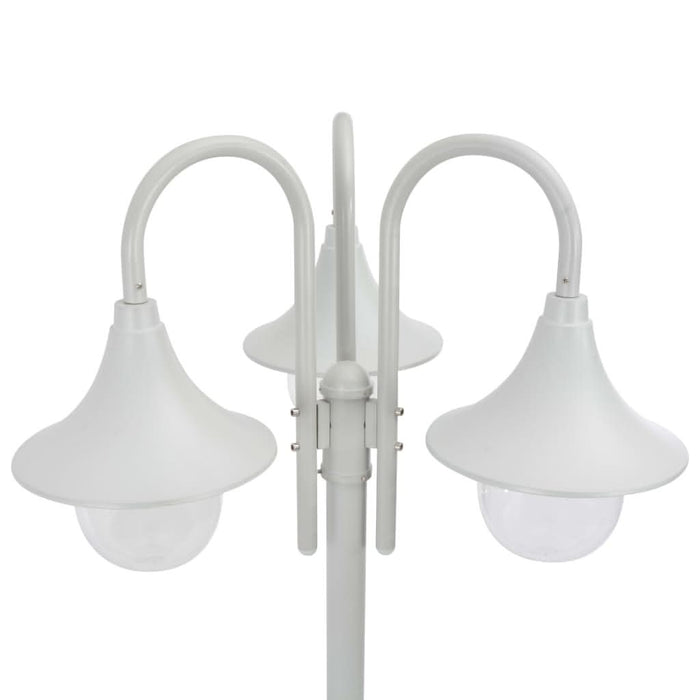 Stâlp iluminare grădină, E27, 220 cm, aluminiu, 3 lămpi, alb - WALTI WALTI