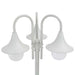 Stâlp iluminare grădină, E27, 220 cm, aluminiu, 3 lămpi, alb - WALTI WALTI