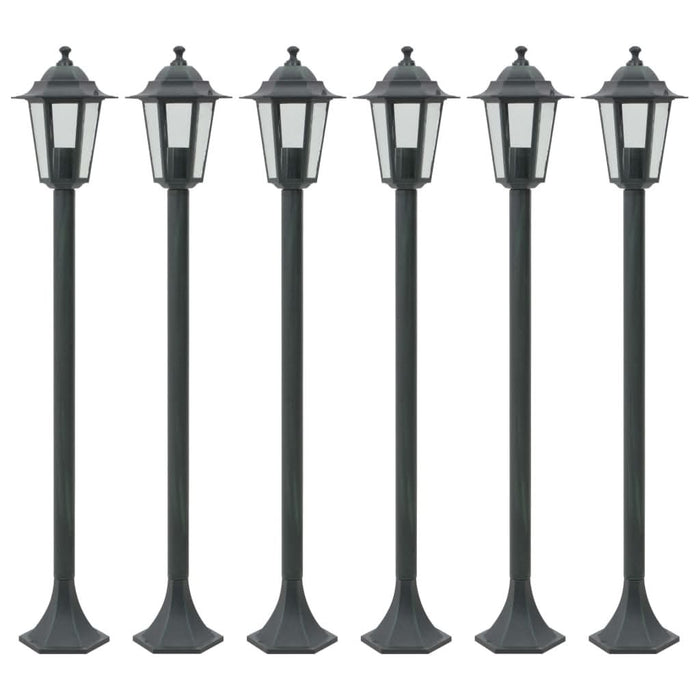Stâlp iluminare grădină 6 buc. E27 110 cm aluminiu verde închis - WALTI WALTI