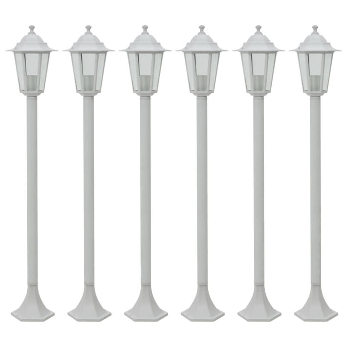 Stâlp iluminare grădină, 6 buc., alb, 110 cm, aluminiu, E27 - WALTI WALTI