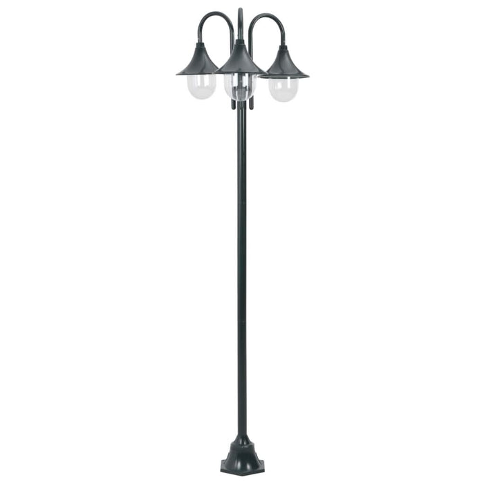 Stâlp iluminat grădină E27 220cm aluminiu 3 lămpi verde închis - WALTI WALTI