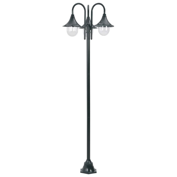 Stâlp iluminat grădină E27 220cm aluminiu 3 lămpi verde închis - WALTI WALTI