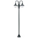Stâlp iluminat grădină E27 220cm aluminiu 3 lămpi verde închis - WALTI WALTI