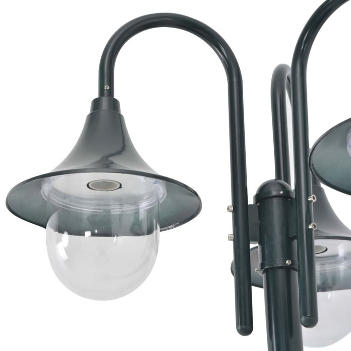 Stâlp iluminat grădină E27 220cm aluminiu 3 lămpi verde închis - WALTI WALTI