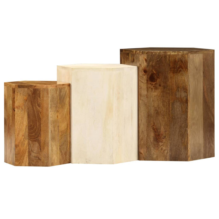 Set măsuțe cafea, 3 piese, lemn masiv de mango WALTI
