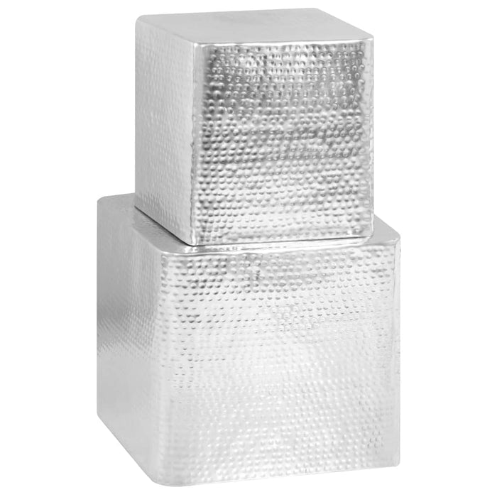 Măsuțe de cafea, 2 buc., argintiu, aluminiu - WALTI WALTI