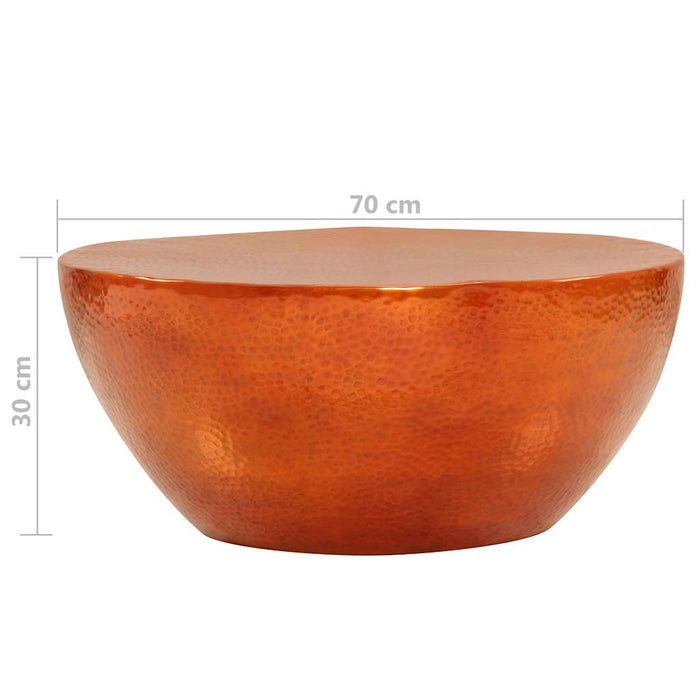 Măsuță de cafea, arămiu, 70 x 30 cm, aluminiu bătut cu ciocanul WALTI