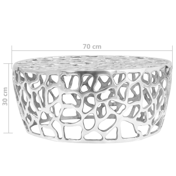 Măsuță de cafea, argintiu, 70 x 30 cm, aluminiu turnat - WALTI WALTI