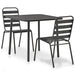 Set mobilier bistro, 3 piese, gri închis, oțel - WALTI WALTI