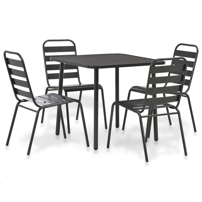 Set mobilier de exterior, 5 piese, gri închis, oțel - WALTI WALTI