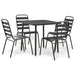 Set mobilier de exterior, 5 piese, gri închis, oțel - WALTI WALTI