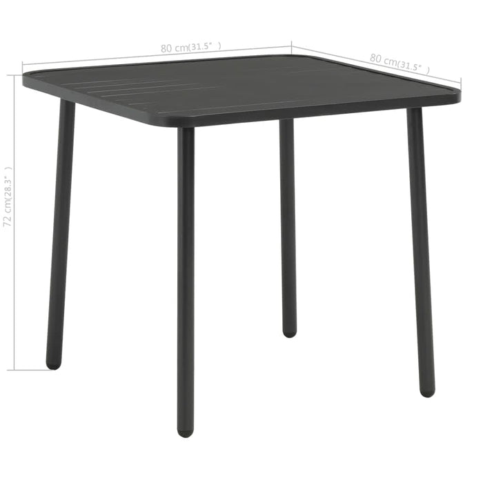 Set mobilier de exterior, 5 piese, gri închis, oțel - WALTI WALTI