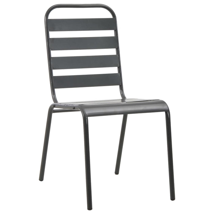 Set mobilier de exterior, 5 piese, gri închis, oțel - WALTI WALTI
