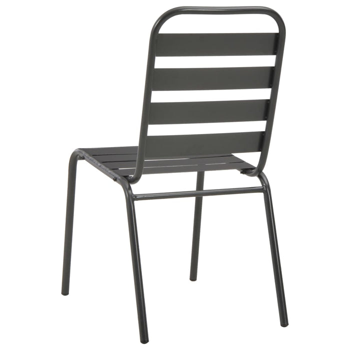 Set mobilier de exterior, 5 piese, gri închis, oțel - WALTI WALTI