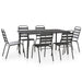 Set mobilier de exterior, 7 piese, gri închis, oțel - WALTI WALTI