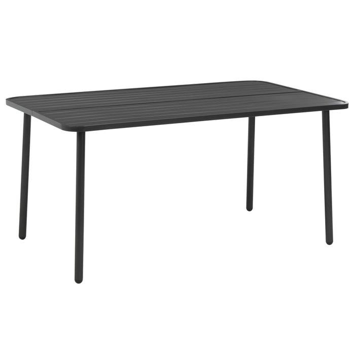 Set mobilier de exterior, 7 piese, gri închis, oțel - WALTI WALTI