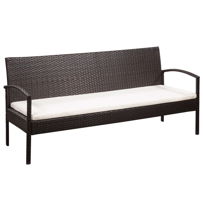 Set mobilier de grădină cu perne, 5 piese, maro, poliratan - WALTI WALTI