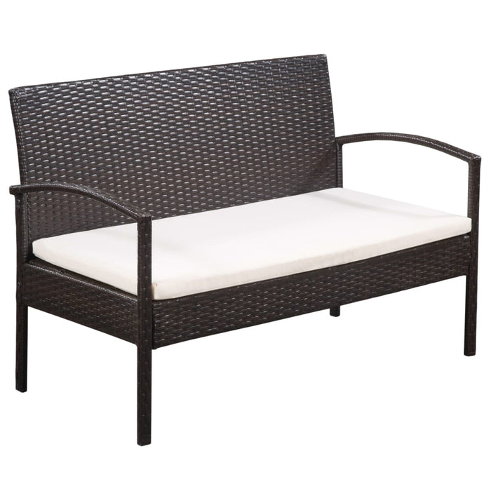 Set mobilier de grădină cu perne, 5 piese, maro, poliratan - WALTI WALTI