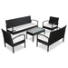 Set mobilier de grădină cu perne, 5 piese, negru, poliratan - WALTI WALTI