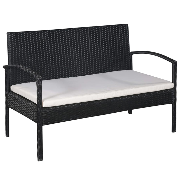Set mobilier de grădină cu perne, 5 piese, negru, poliratan - WALTI WALTI