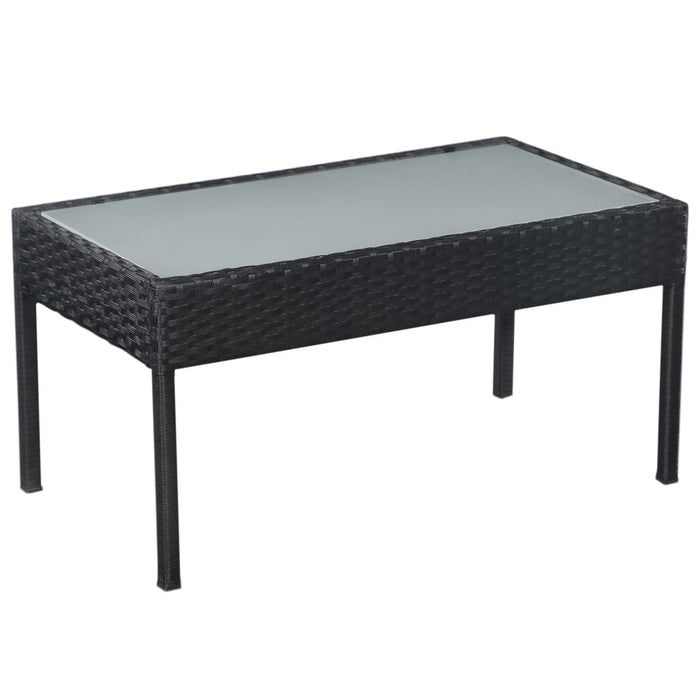 Set mobilier de grădină cu perne, 5 piese, negru, poliratan - WALTI WALTI