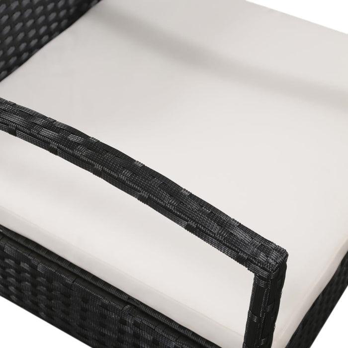 Set mobilier de grădină cu perne, 5 piese, negru, poliratan - WALTI WALTI