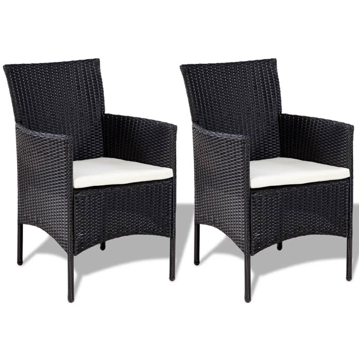 Set mobilier de grădină cu perne, 4 piese, negru, poliratan - WALTI WALTI