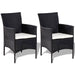 Set mobilier de grădină cu perne, 4 piese, negru, poliratan - WALTI WALTI