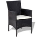 Set mobilier de grădină cu perne, 4 piese, negru, poliratan - WALTI WALTI
