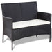 Set mobilier de grădină cu perne, 4 piese, negru, poliratan - WALTI WALTI