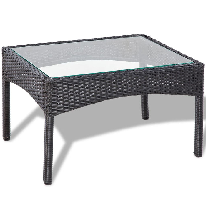 Set mobilier de grădină cu perne, 4 piese, negru, poliratan - WALTI WALTI