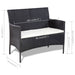 Set mobilier de grădină cu perne, 4 piese, negru, poliratan - WALTI WALTI