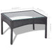 Set mobilier de grădină cu perne, 4 piese, negru, poliratan - WALTI WALTI
