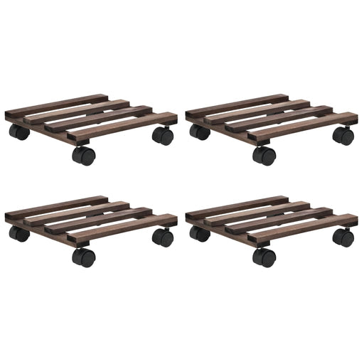 Suport cu role pentru plante, 4 buc., 25x25 cm, lemn de cedru - WALTI WALTI