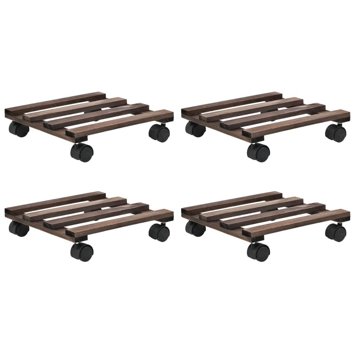 Suport cu role pentru plante, 4 buc., 25x25 cm, lemn de cedru - WALTI WALTI