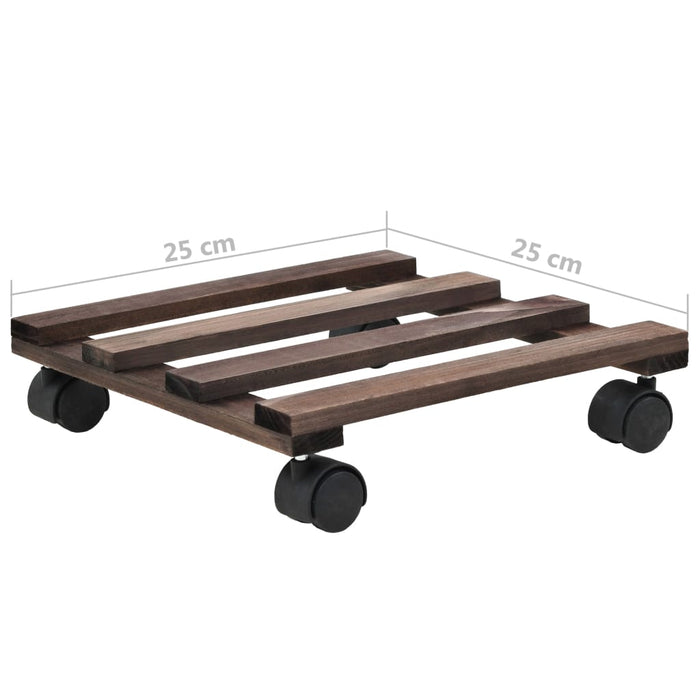 Suport cu role pentru plante, 4 buc., 25x25 cm, lemn de cedru - WALTI WALTI