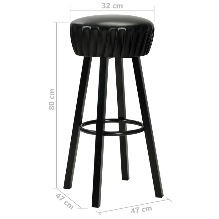Scaune de bar, 2 buc., negru, piele ecologică - WALTI WALTI