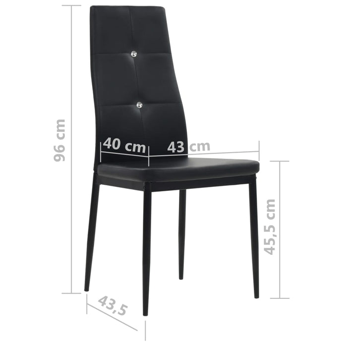 Scaune de sufragerie, 4 buc., negru, piele ecologică WALTI