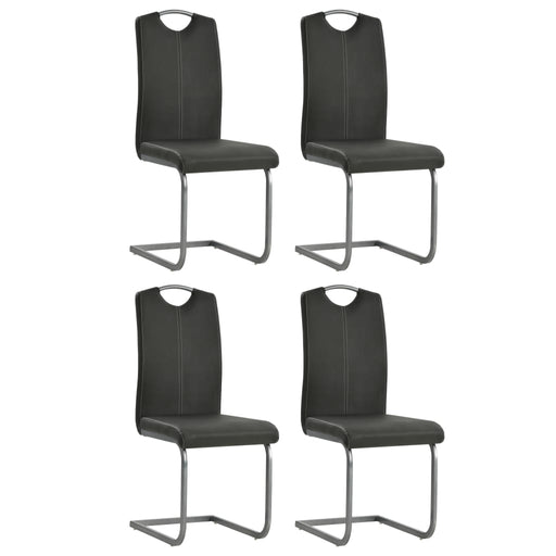 Scaune de bucătărie cantilever, 4 buc., gri, piele ecologică - WALTI WALTI