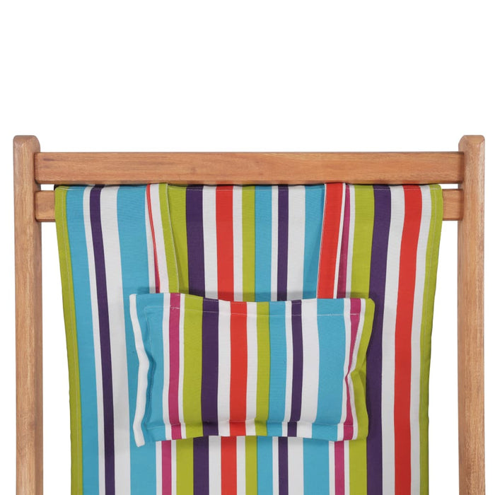 Scaun de plajă pliabil, multicolor, textil și cadru din lemn - WALTI WALTI